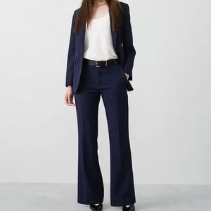 Banana Republic Factory 2024 Straight High-Rise Sculpted Stretch Navy Pants 10 R